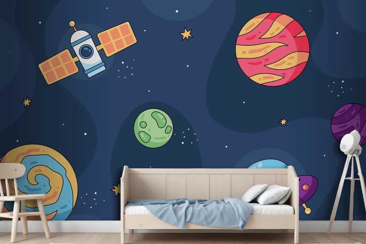 Hand Drawn Galaxy Kids Wallpaper Mural