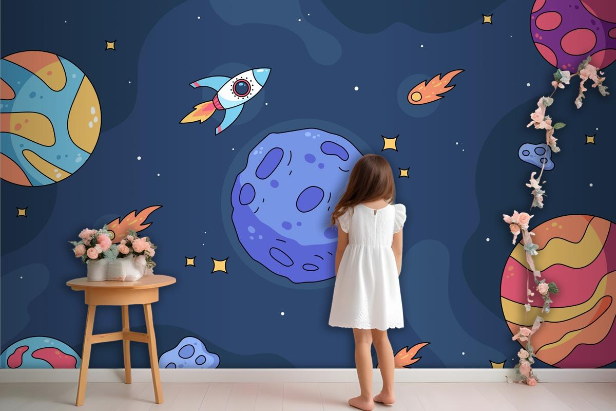 Hand Drawn Galaxy Wallpaper Mural