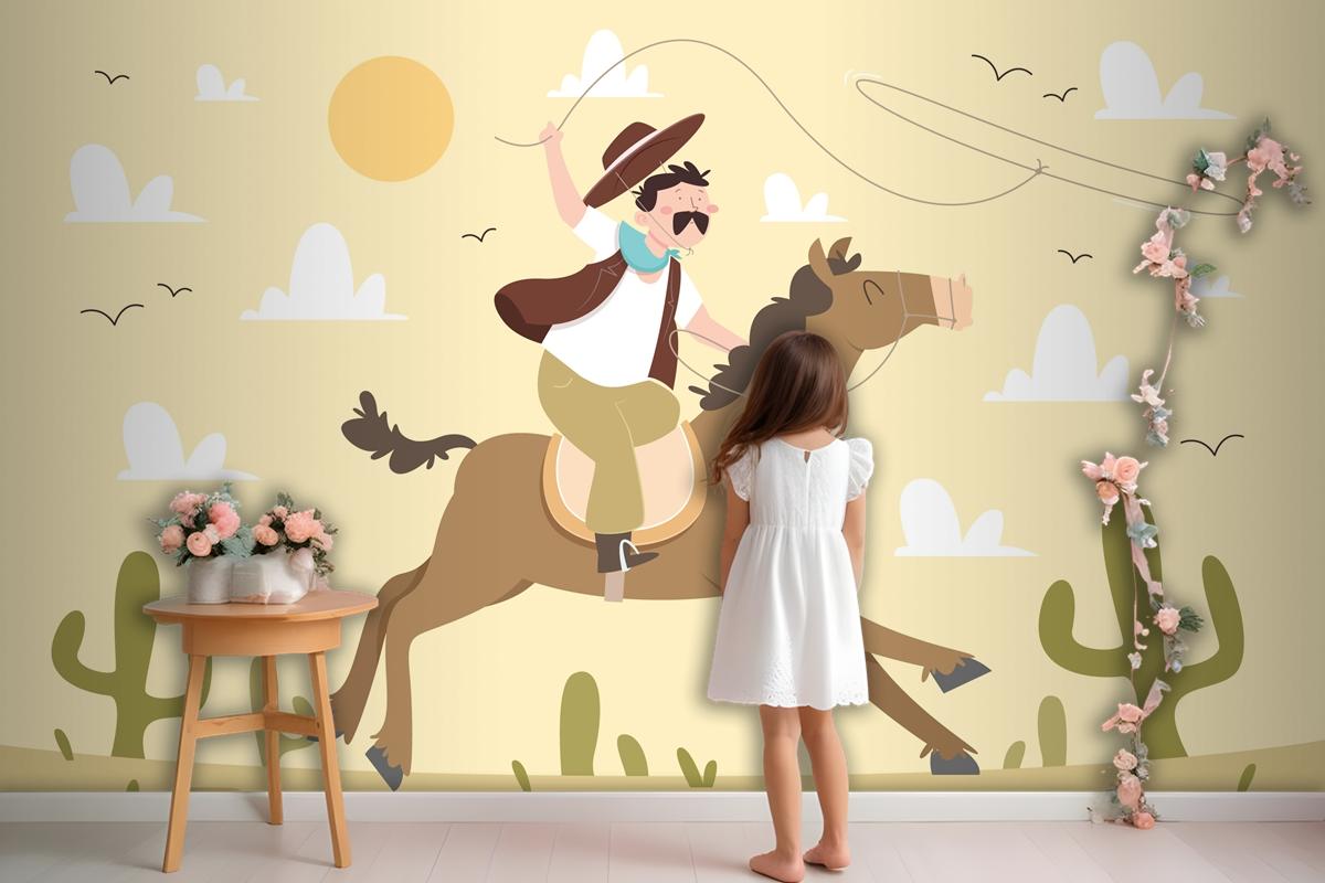 Hand Drawn Gaucho Background Wallpaper Mural