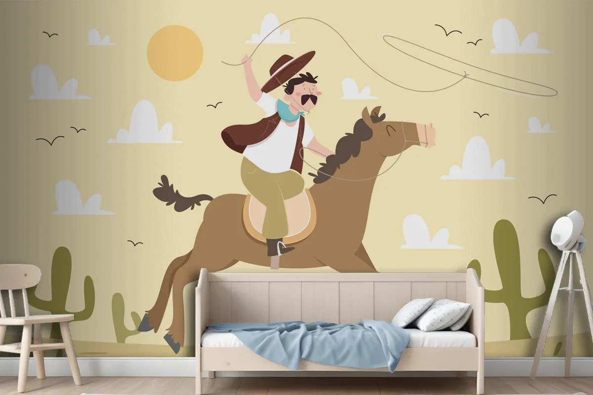 Hand Drawn Gaucho Background Wallpaper Mural