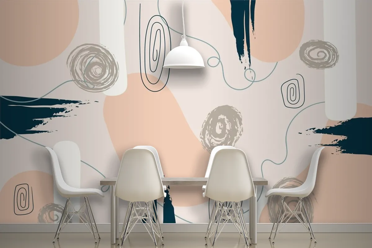 Hand Drawn Minimal Background Wallpaper Mural