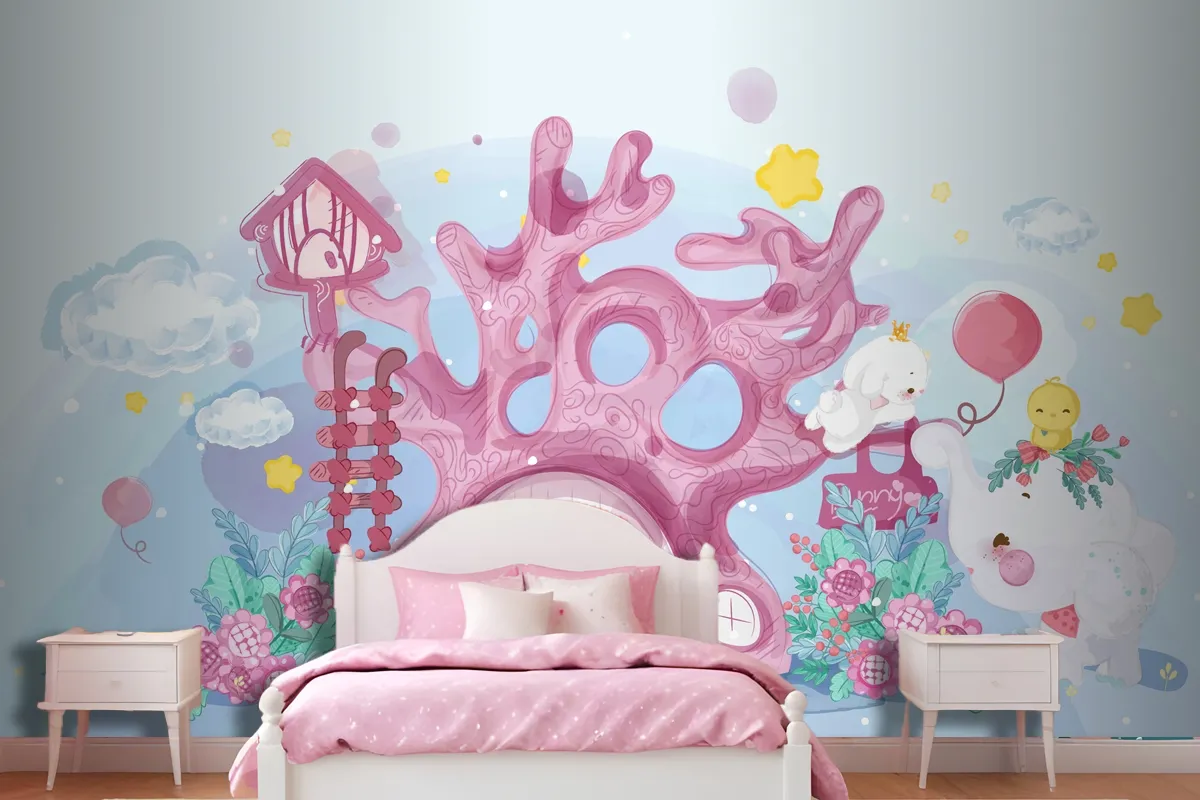 Hand Drawn Parade Doodle Animals Wallpaper Mural