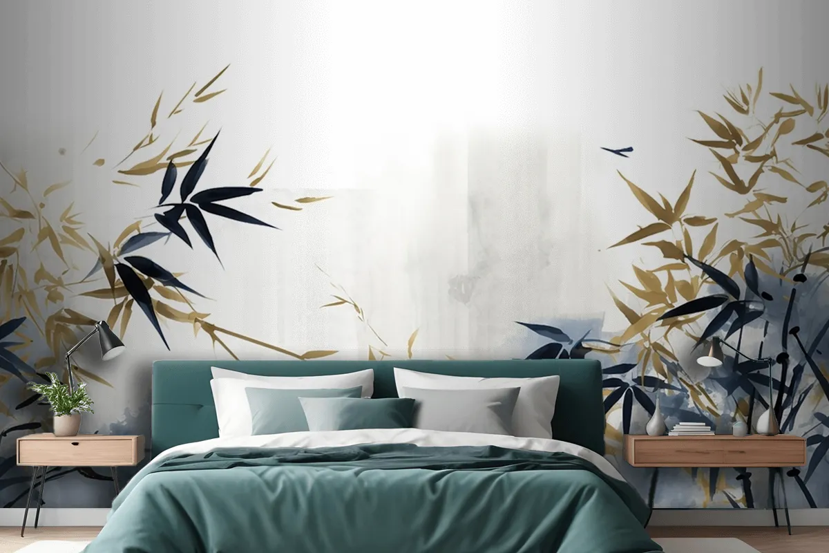 Hand Drawn Plants Tropical Flowers Leaves Wallpaper Mural