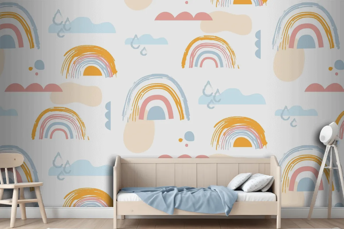 Hand Drawn Rainbow Pattern Design Wallpaper Mural