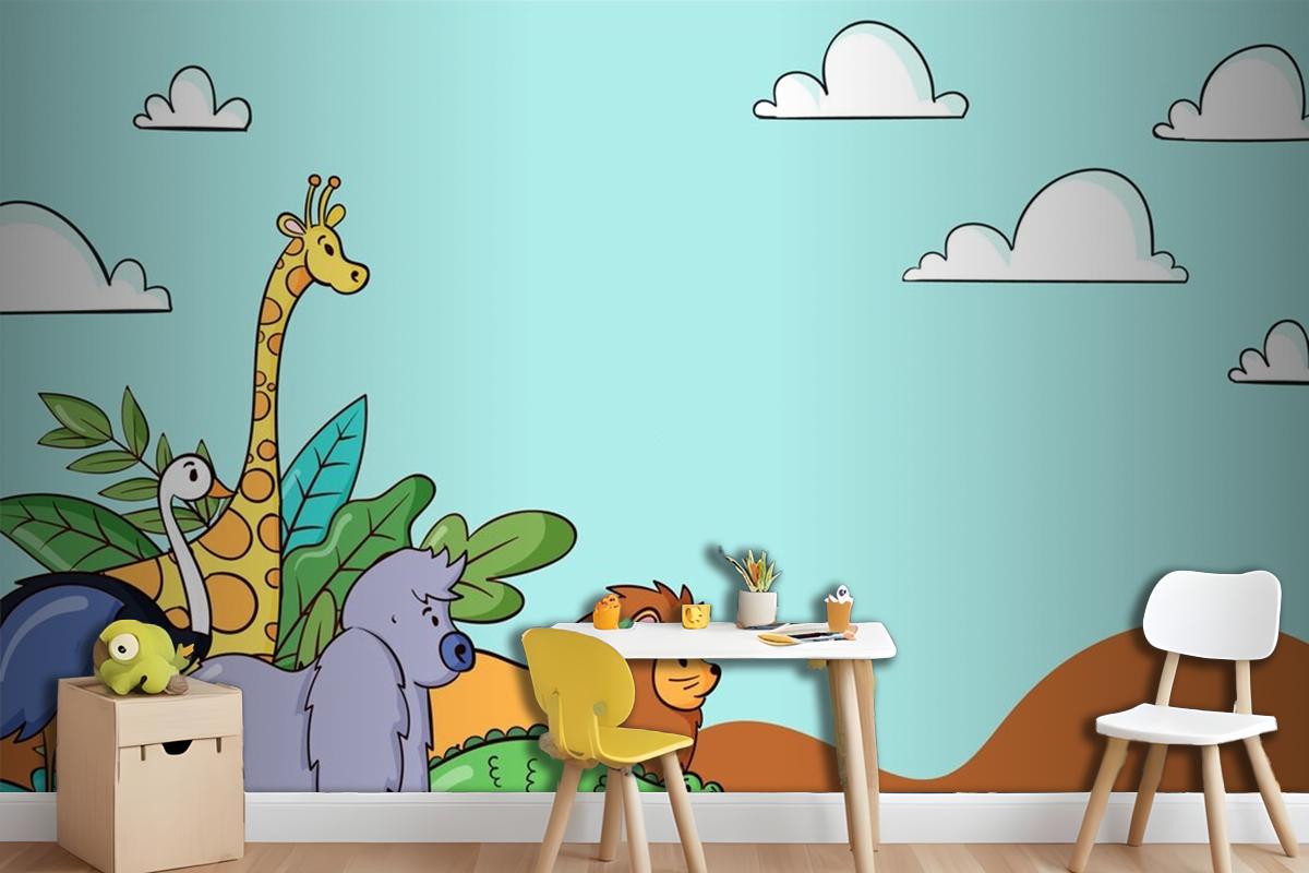 Hand Drawn World Animal Day Background Wallpaper Mural