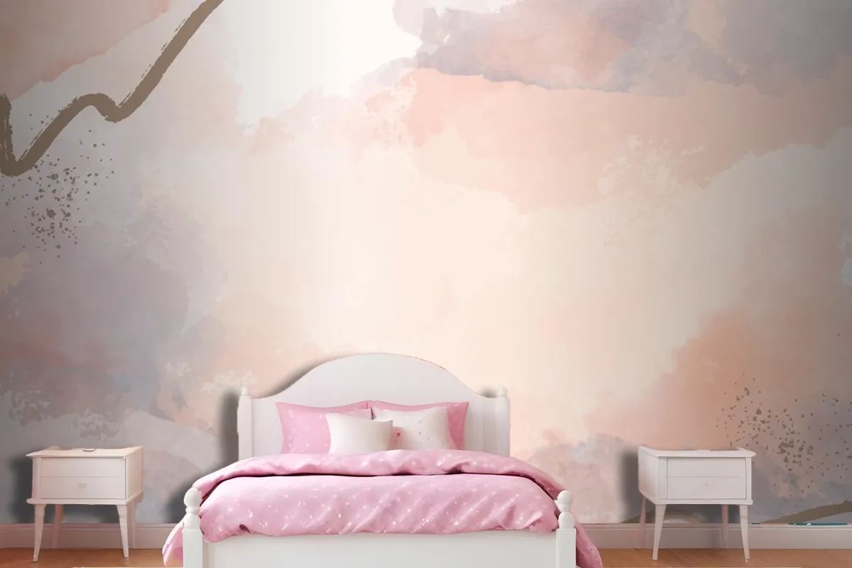 Hand Painted Abstract Background In Watercolor Wallpaper Mural