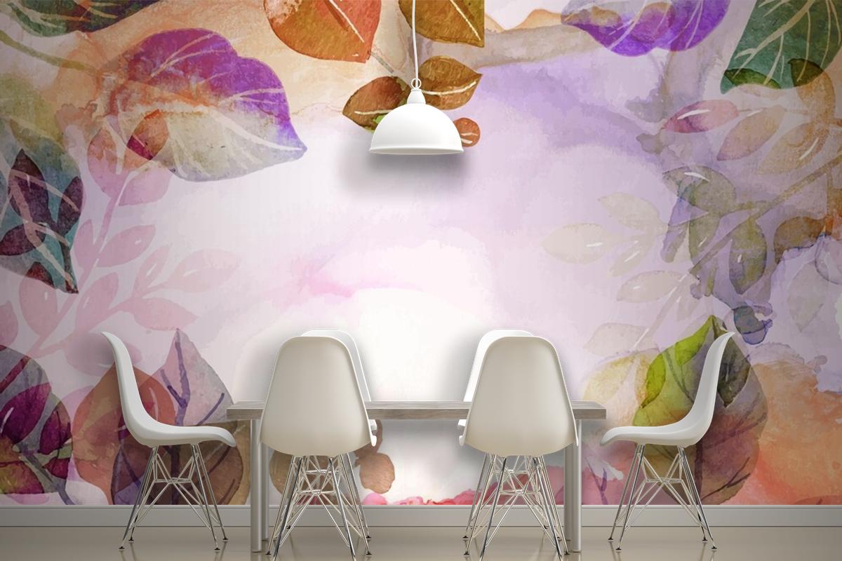 Hand Painted Watercolor Nature Background Wallpaper Mural 