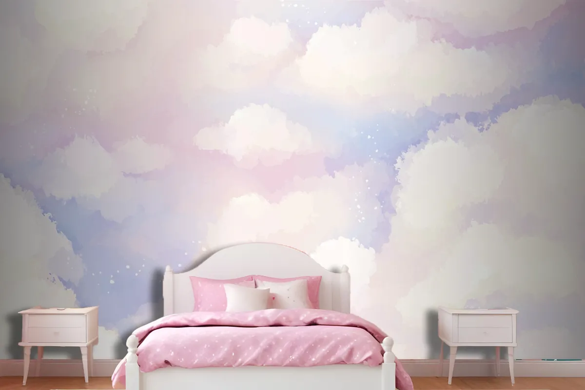 Hand Painted Watercolor Pastel Sky Background Wallpaper Mural