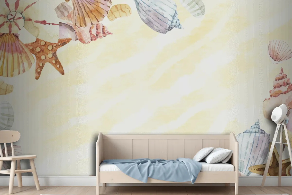 Hand Painted Watercolor Summer Wallpaper Mural