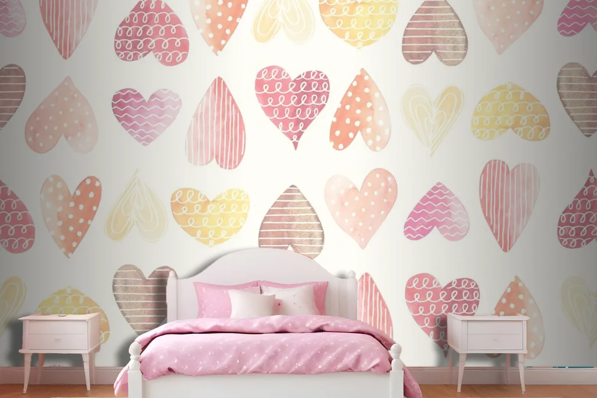 Heart Color Girl Wallpaper Mural