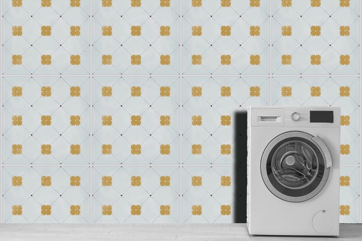 Tiles Textured Pattern Laundry Room Wallpaper Mural