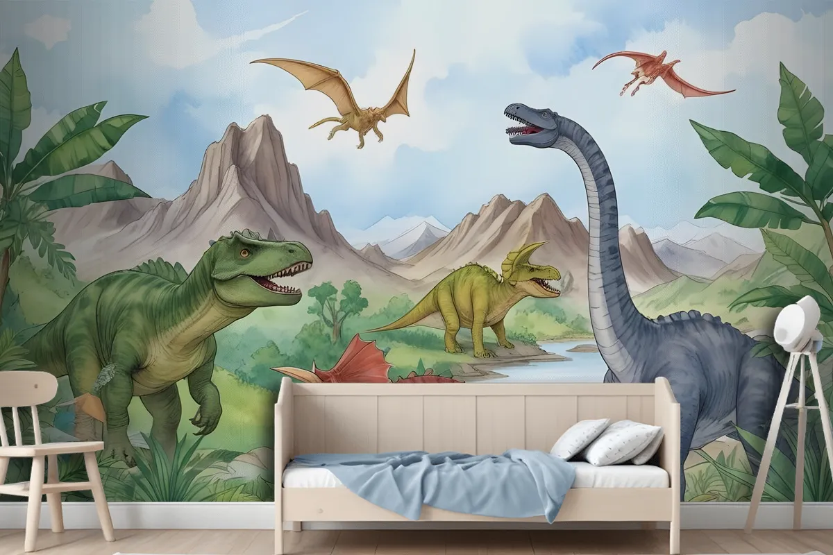 Kids Prehistoric Dinosaur Wallpaper Mural