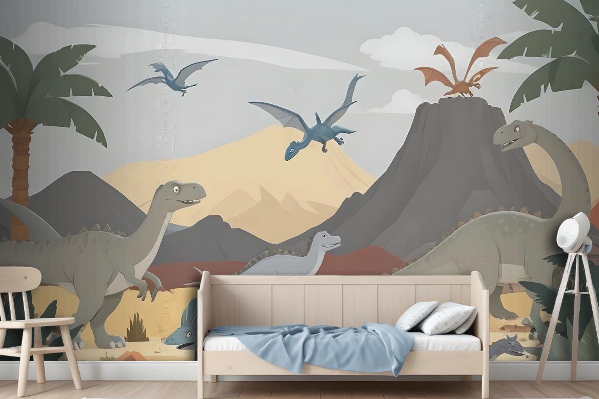 Kids Soft Dinosaurs Wallpaper Mural