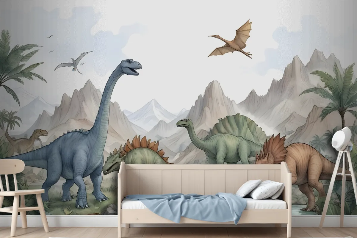 Kids Softs Dinosaur Jurassic World Wallpaper Mural