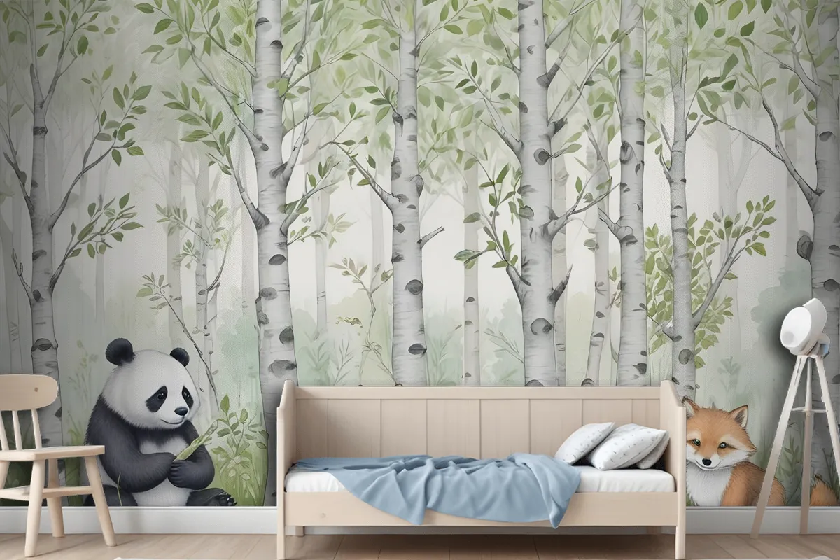 Kids Woodland Animals In The Forest Wallpaper Mural