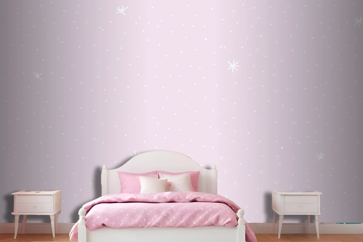 Minimal Star Pattern With Purple Background Wallpaper Mural