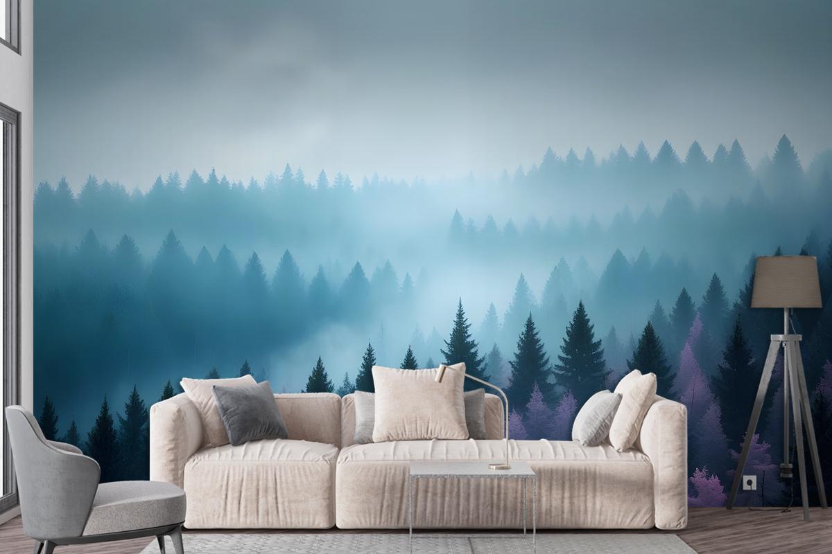 Misty Forest View Wallpaper Mural