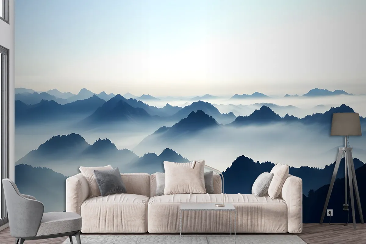 Misty Mountain Landscape Fog Wallpaper Mural