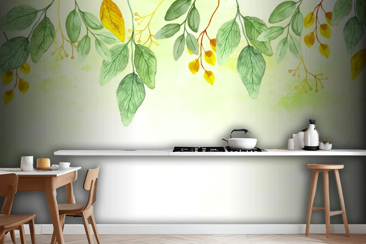 Nature Background With Golden Foil Wallpaper Mural