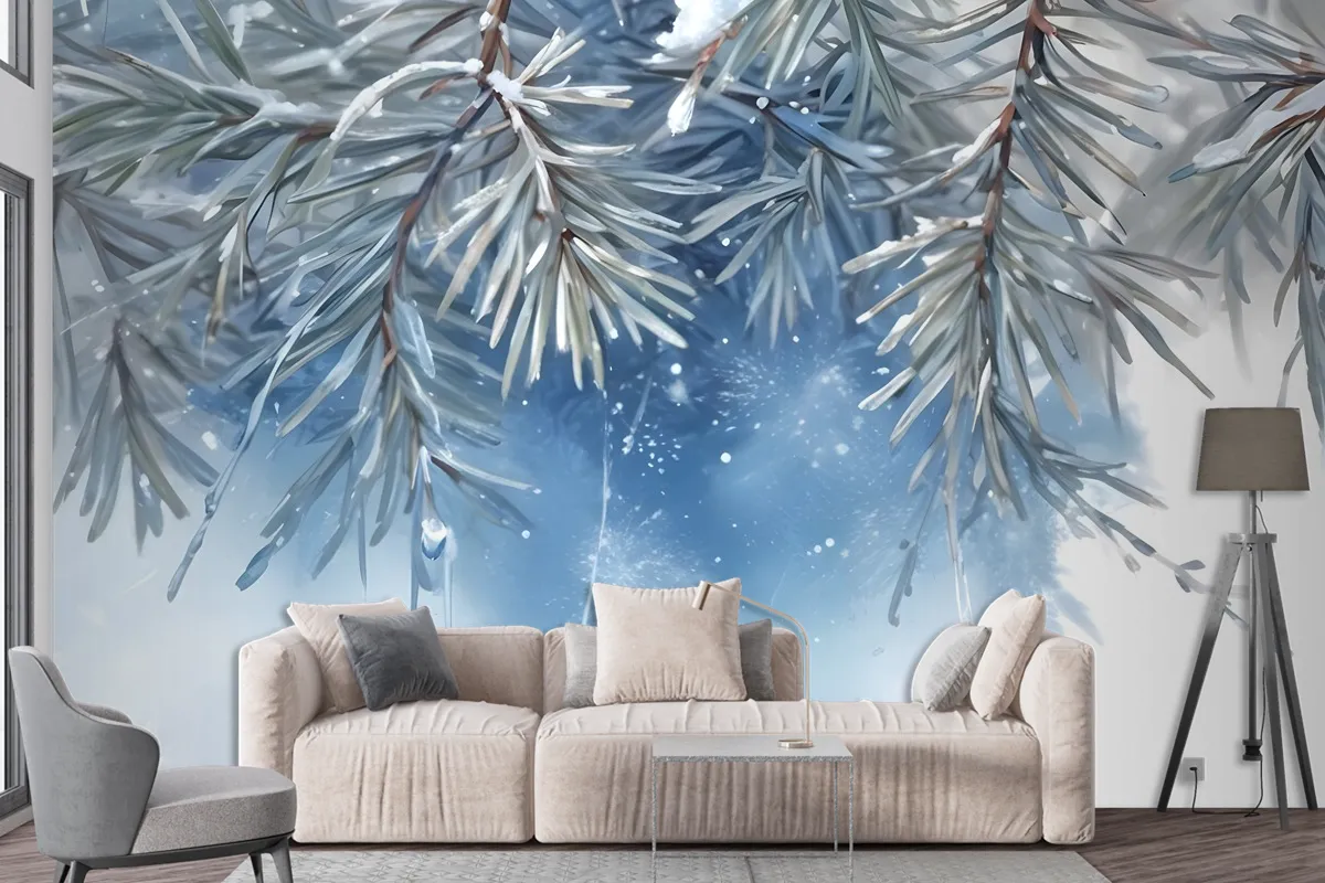 Nordic Style Tropical Leaves Wallpaper Mural