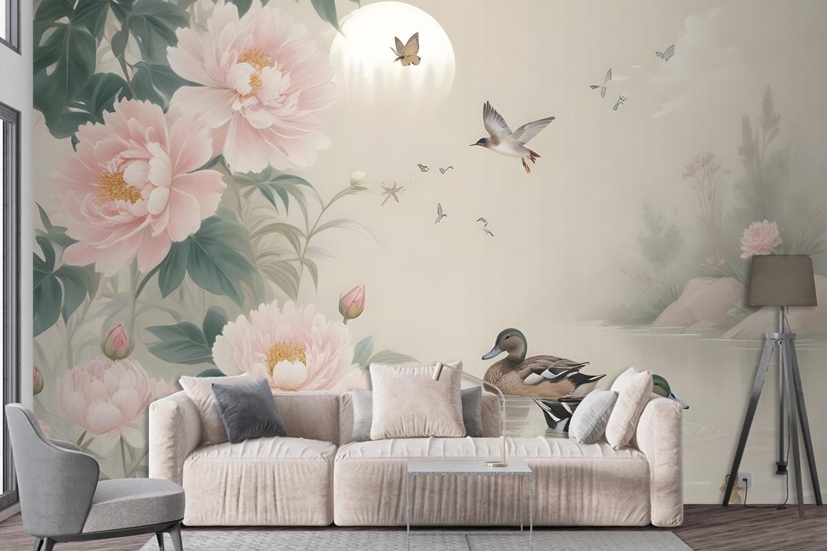 Nostalgic Peony Blossom Wallpaper Mural