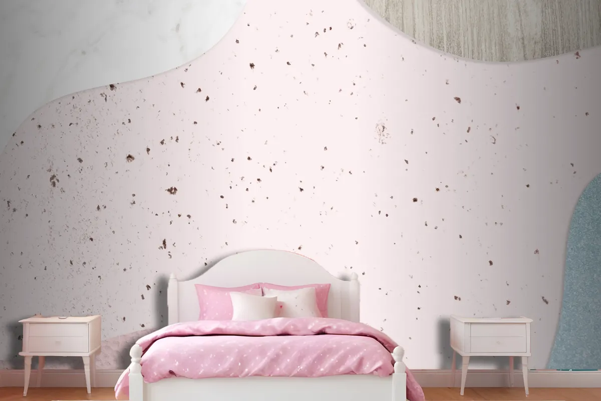 Pink And Blue Collage Textured Wallpaper Mural