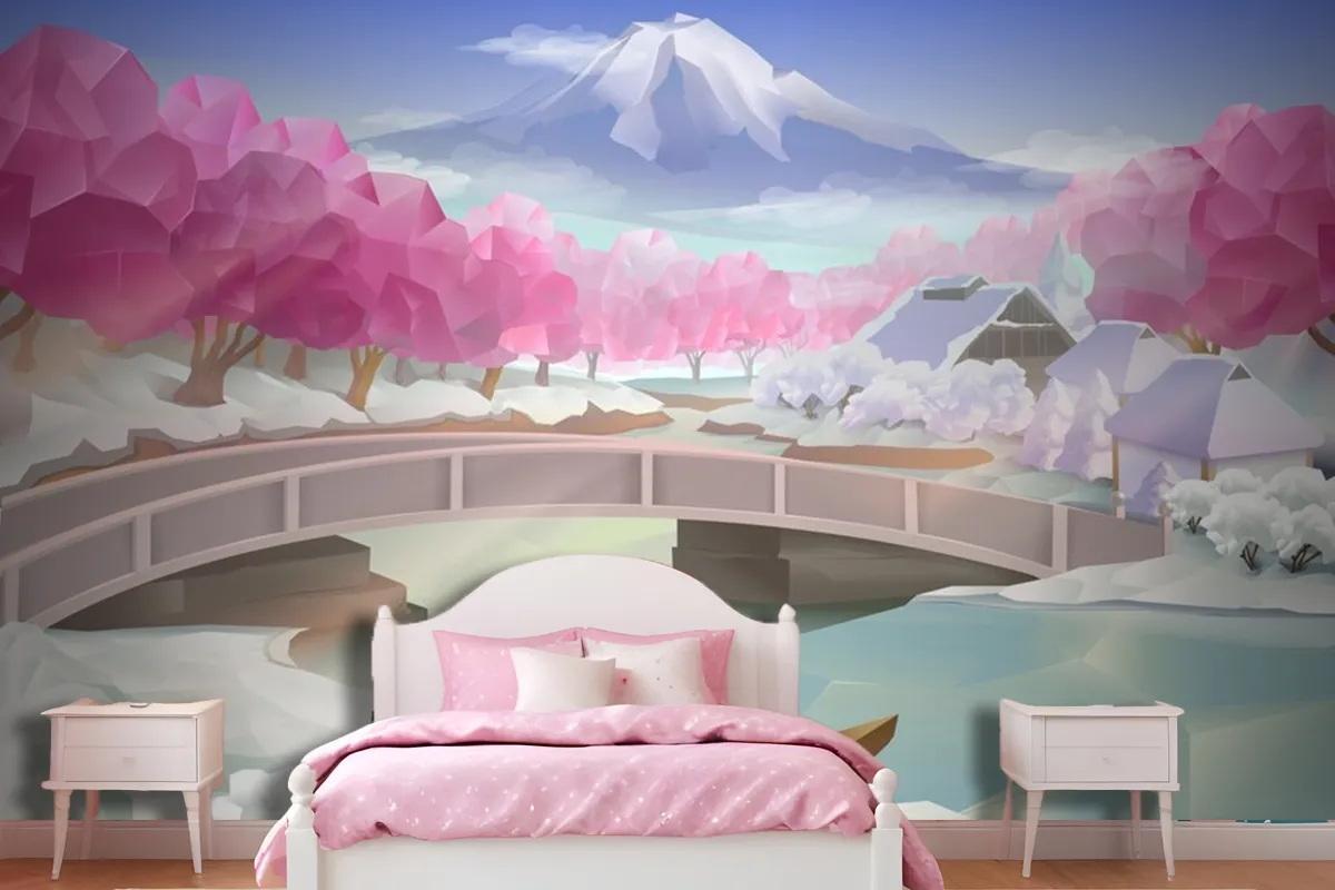 Pink Grove Landscape Wallpaper Mural