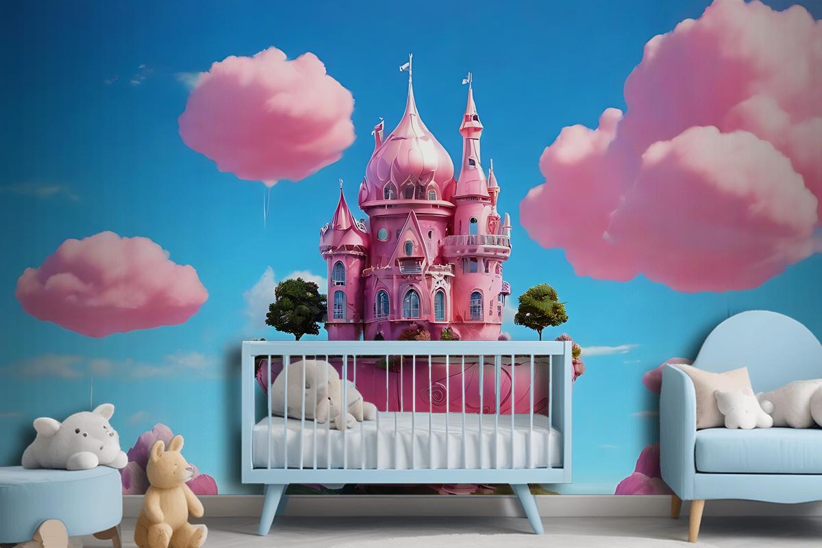 Pink Magic House Design Wallpaper Mural