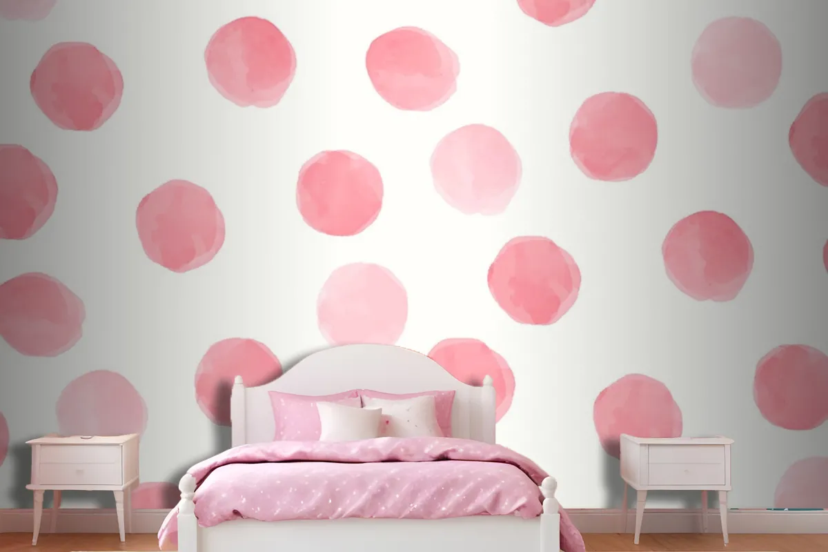 Pink Round Seamless Pattern Wallpaper Design Wallpaper Mural