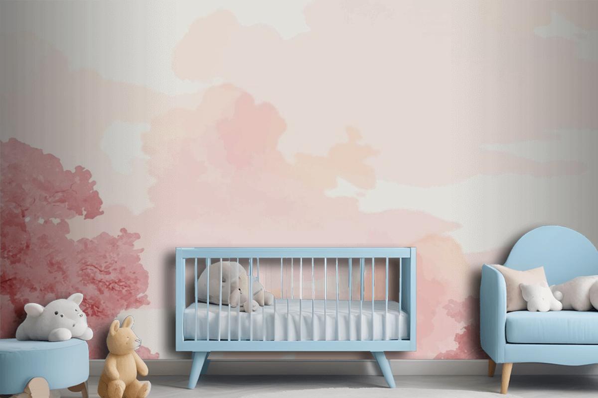 Pink Trees And Sky Banner Wallpaper Mural