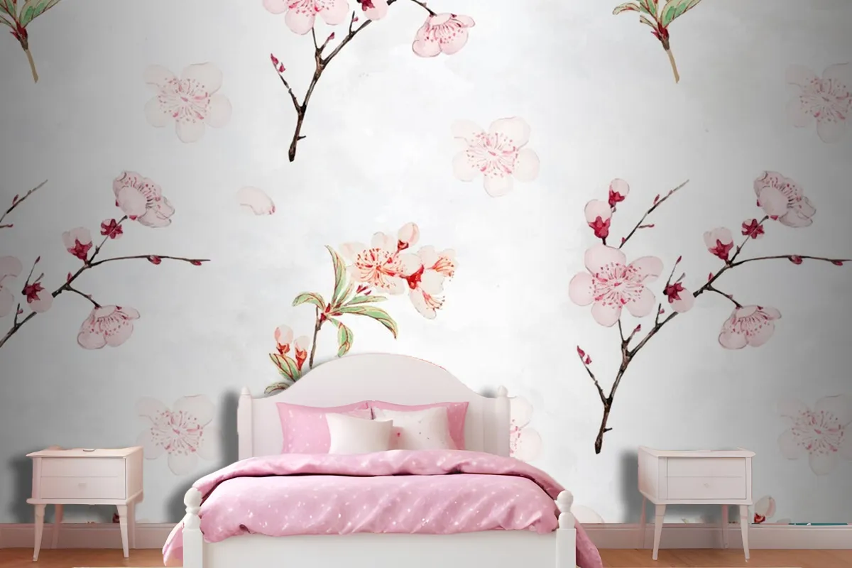 Plum Blossom Pattern Wallpaper Mural