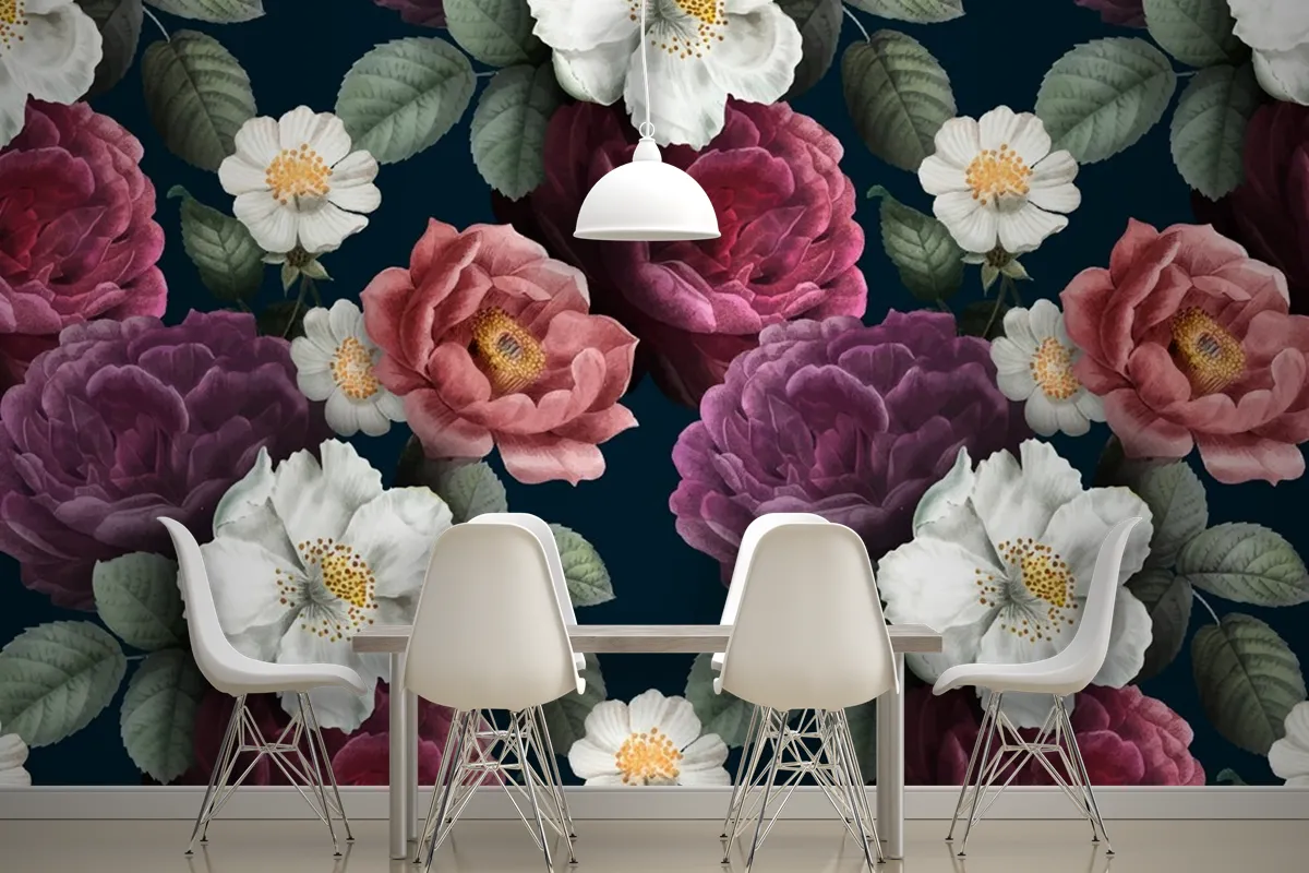 Romantic Floral Background Wallpaper Mural