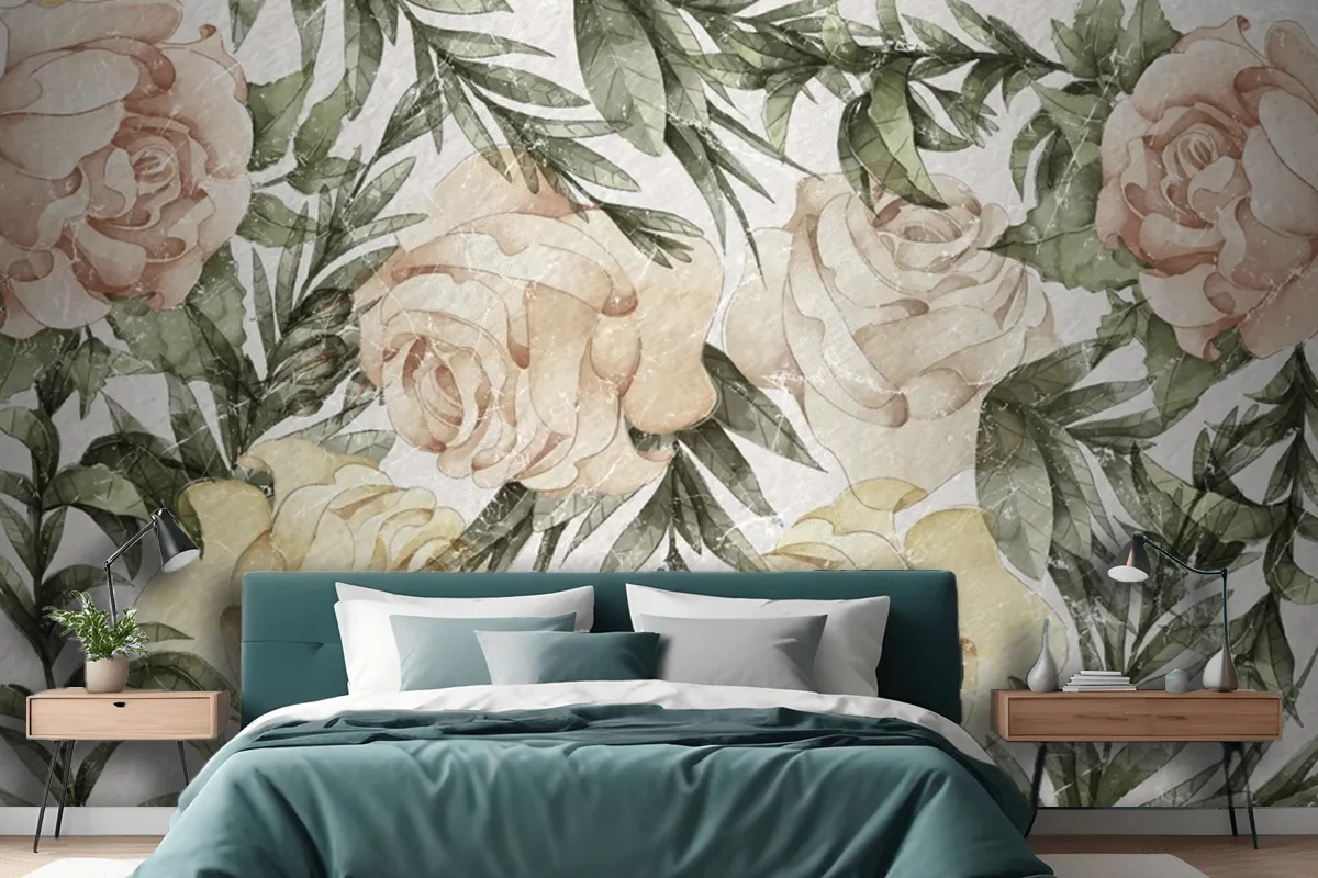 Roses Art Design Wallpaper Mural