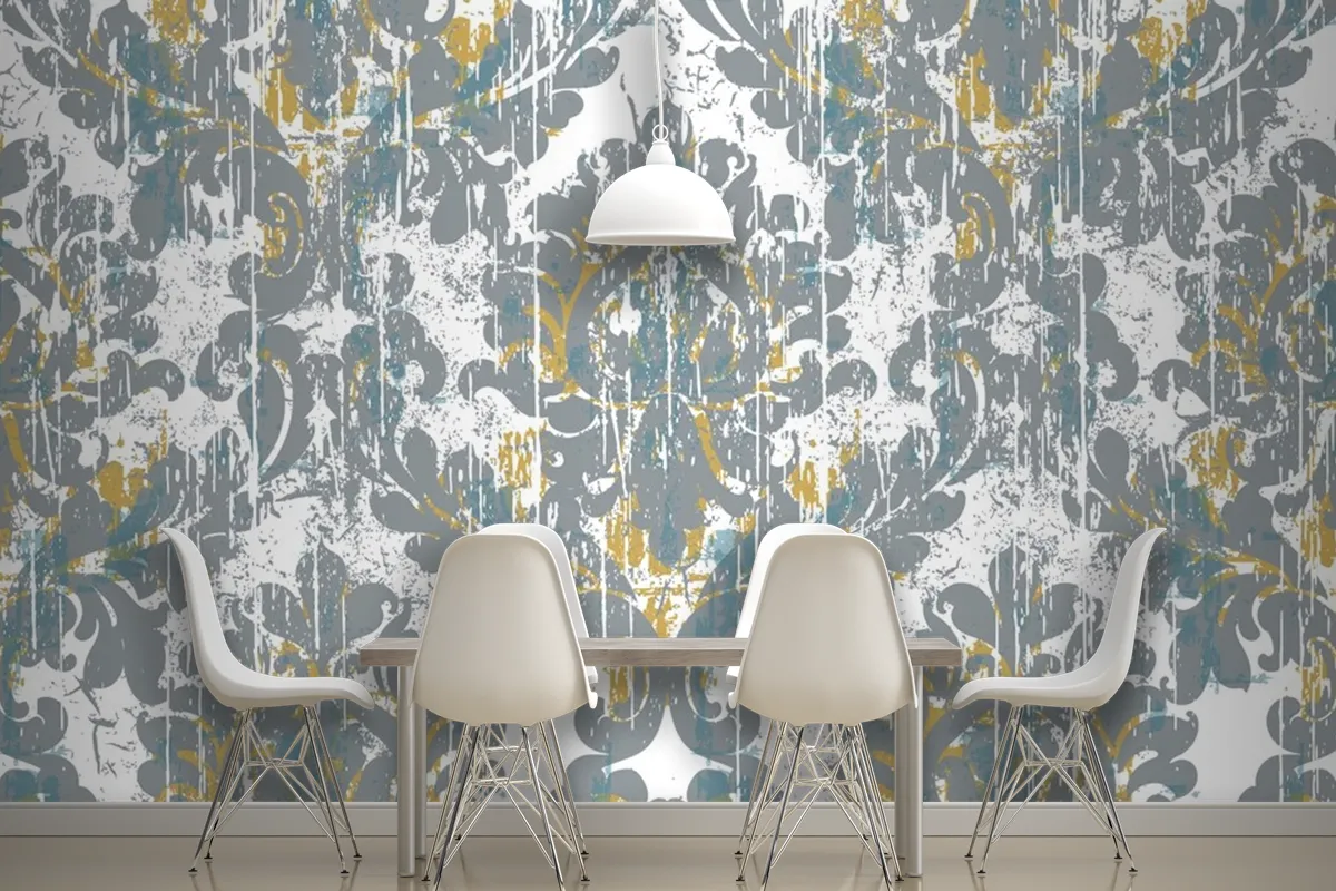 Royal Vintage Grunge Style Damaged Retro Wallpaper Mural