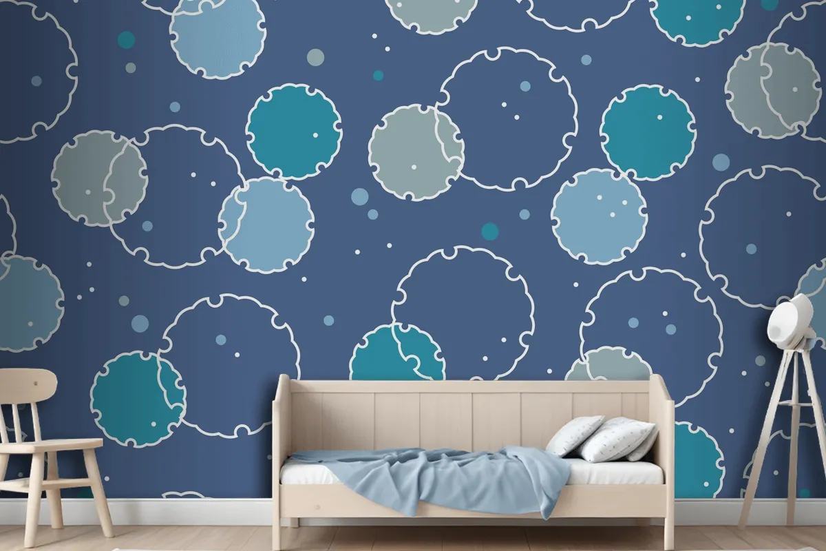 Seamless Pattern With Japanese Vintage Snow Graphic Symbols Wallpaper Mural