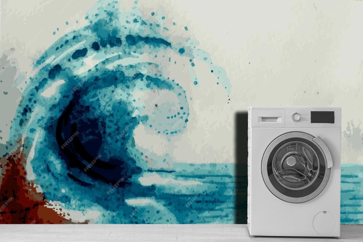 Seascapes Watercolor Laundry Room Wallpaper Mural