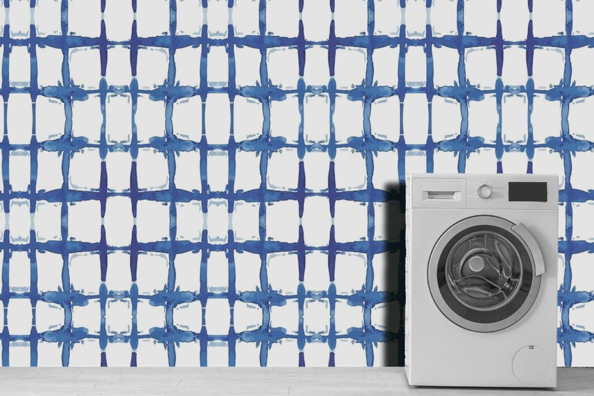 Shibori Lines Pattern Watercolor Wallpaper Mural