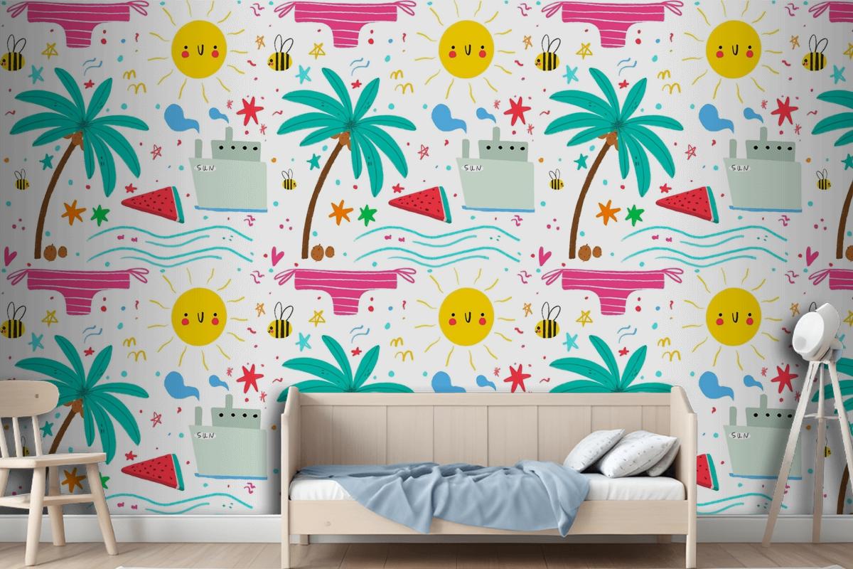 Summer Pattern For Zoom Wallpaper Mural