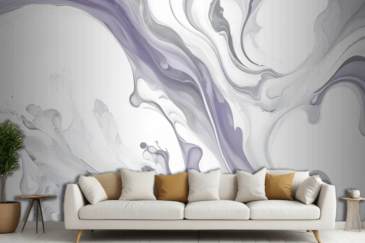 Swirling Abstract Patterns In Shades Of Gray White Organic Shapes And Textures Wallpaper Mural