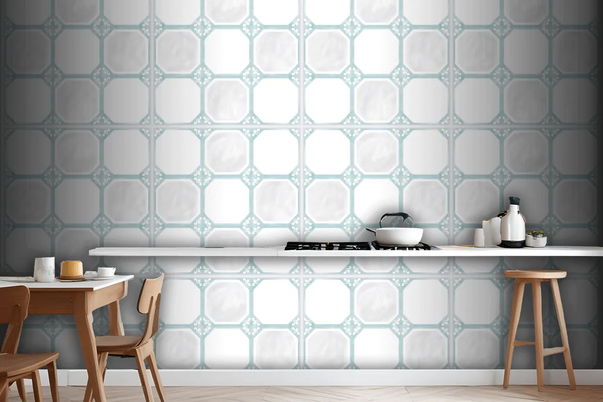 Tiles Textured Pattern Kitchen Design Wallpaper Mural