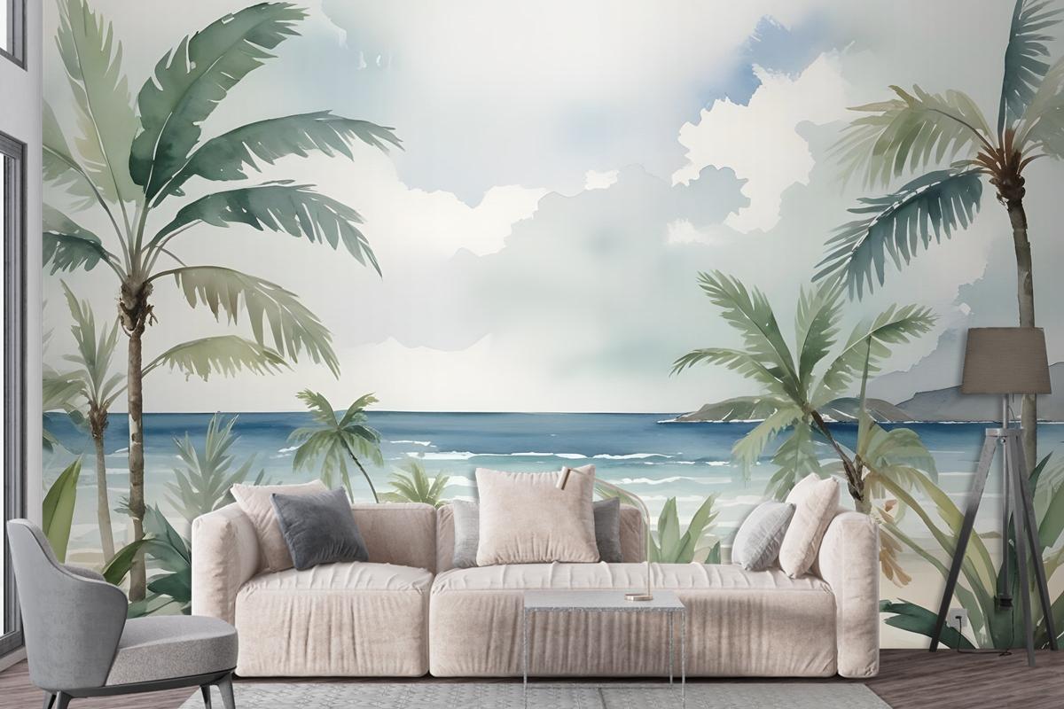 Tropical Beach View Wallpaper Mural