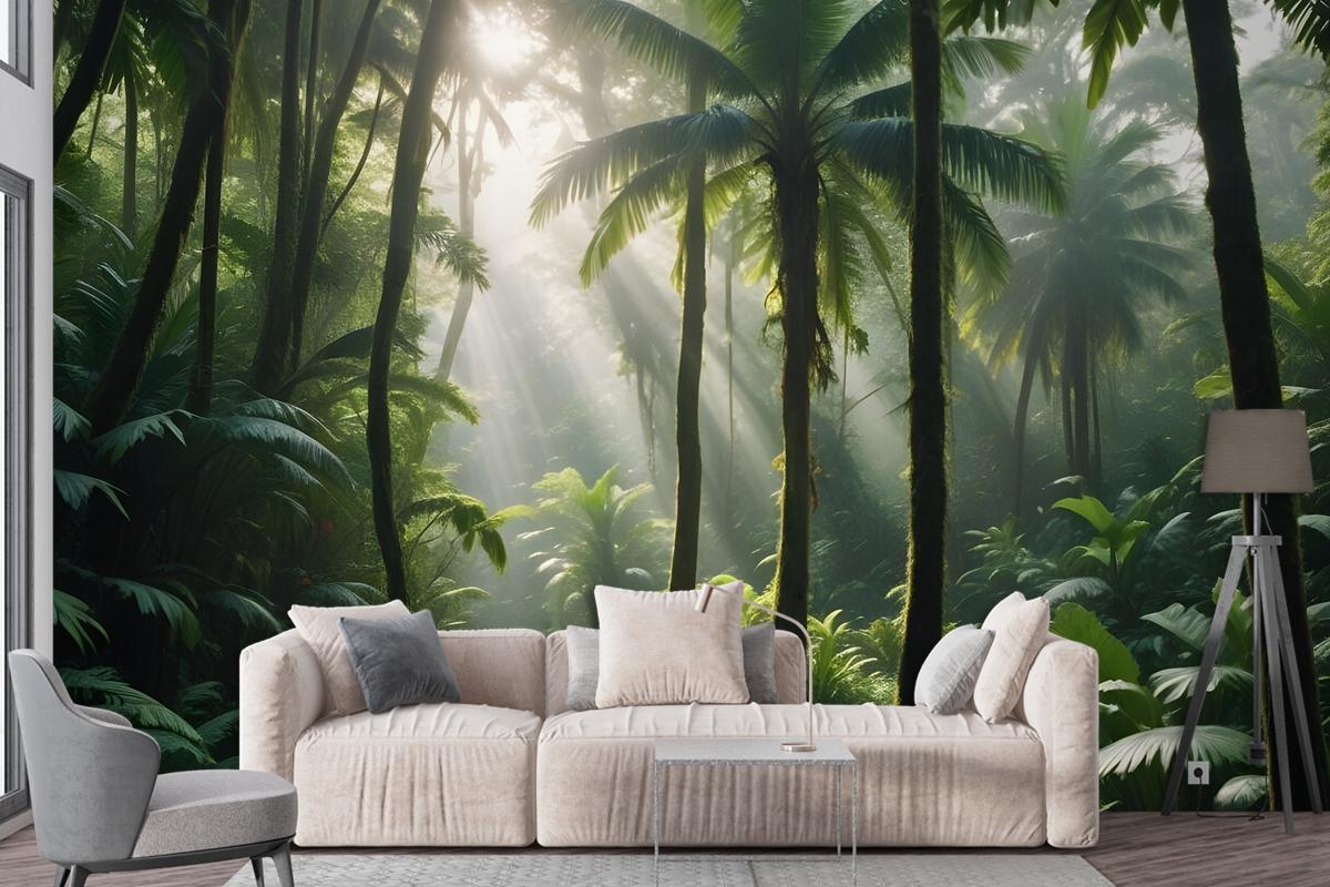 Tropical Forest Jungle Scenery Wallpaper Mural