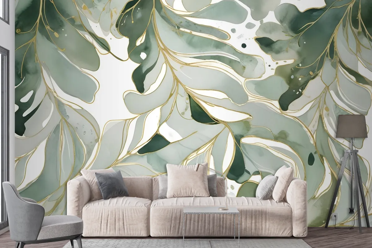 Tropical Fresh Leaf Wallpaper Mural