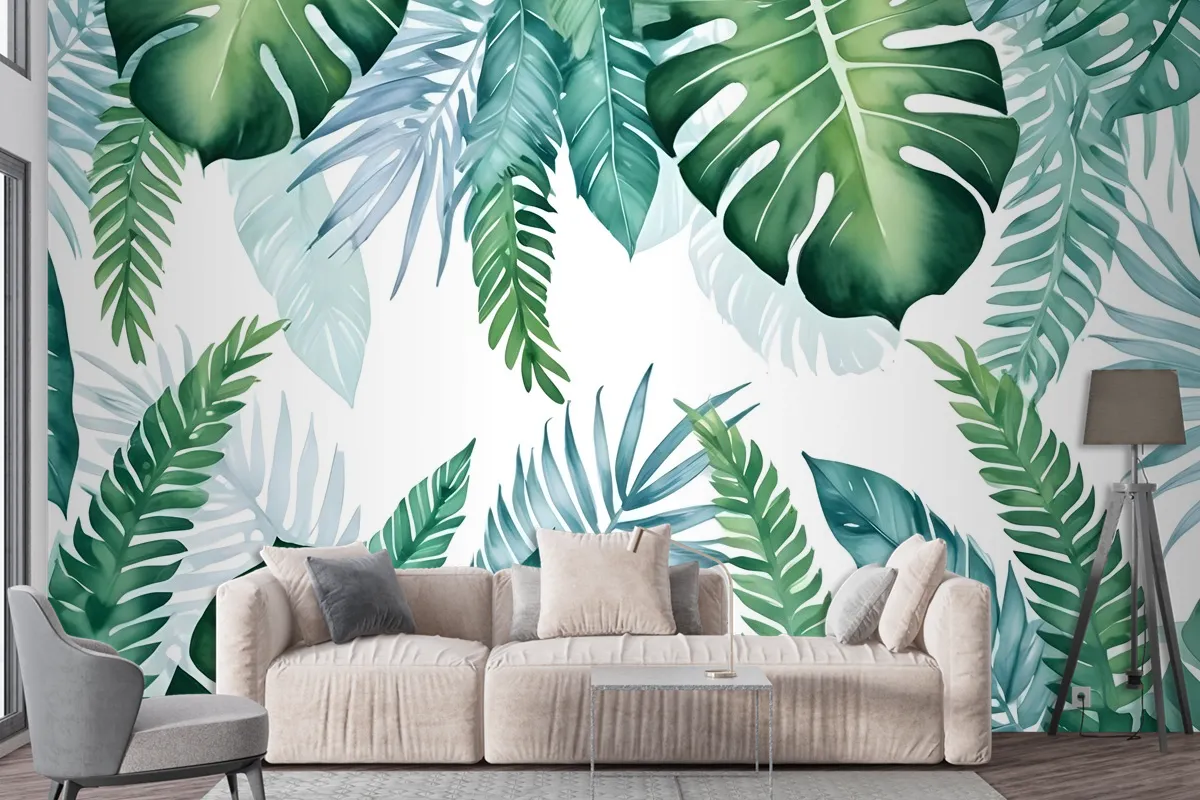 Tropical Palm Leaf Wallpaper Mural