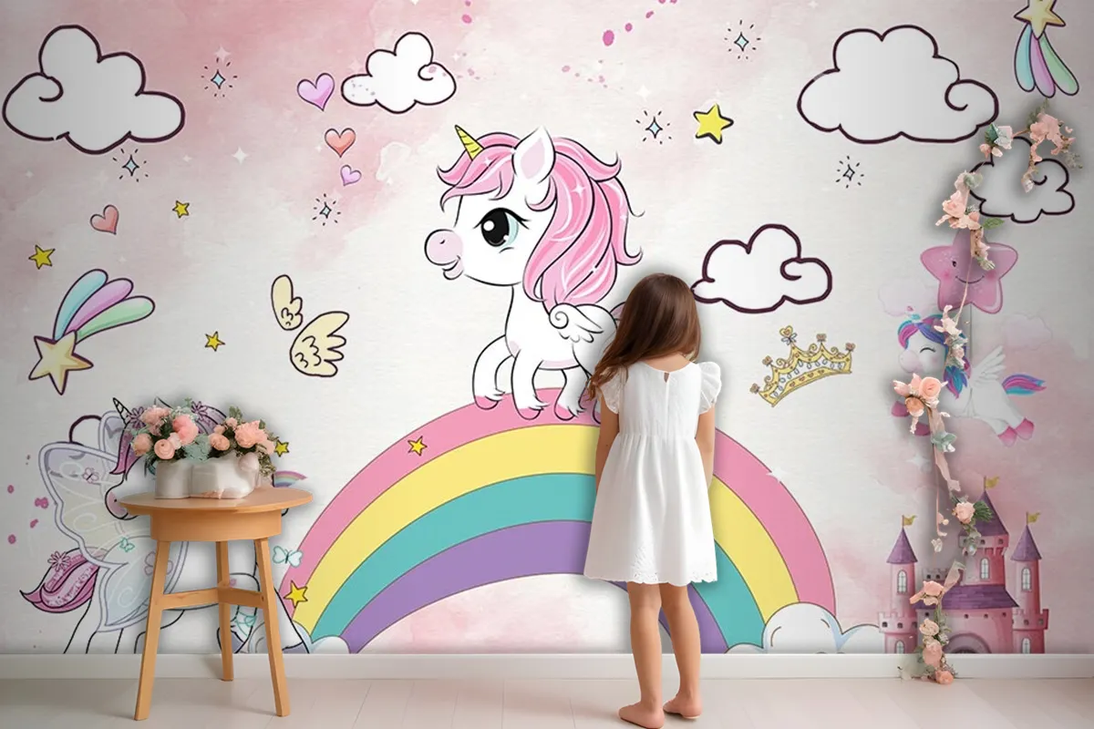 Unicorn Çocuk Odası Duvar Kağıdı