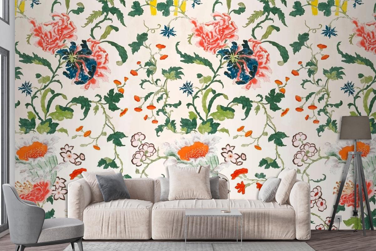 Vintage Floral Pattern Wallpaper Mural