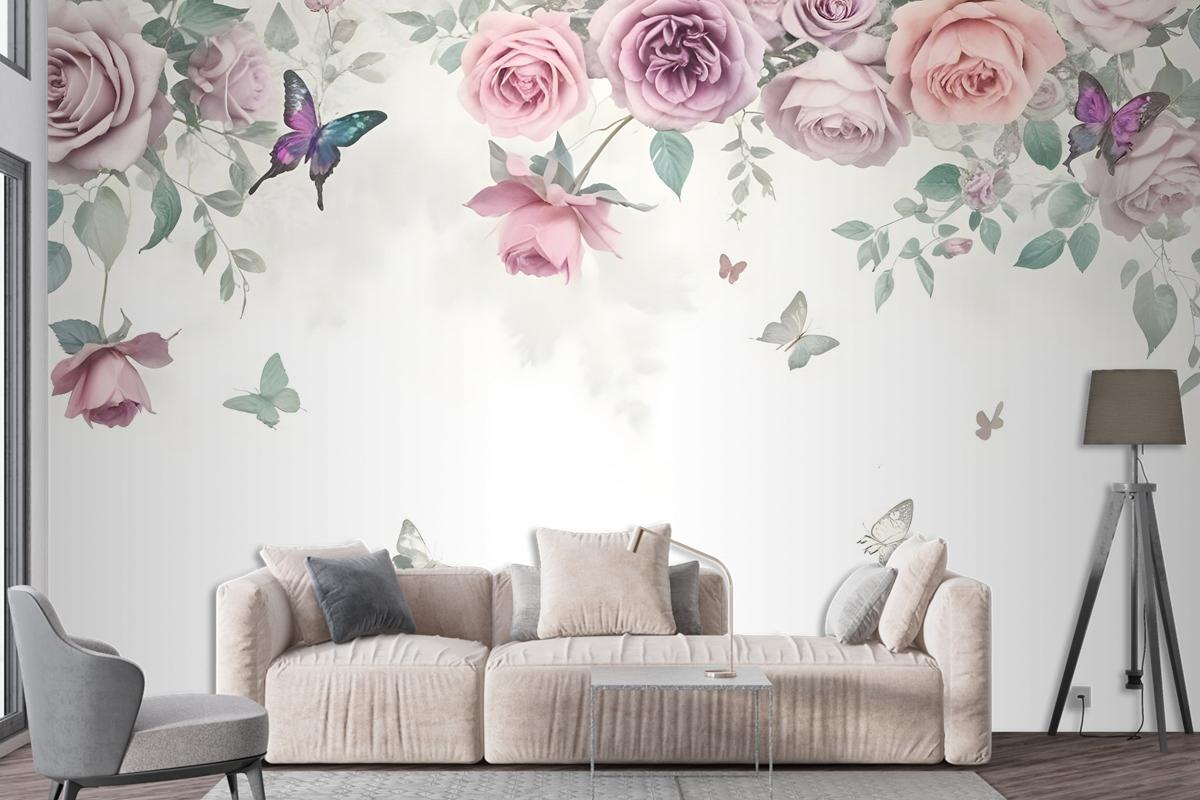 Vintage Peony Flowers Wallpaper Mural