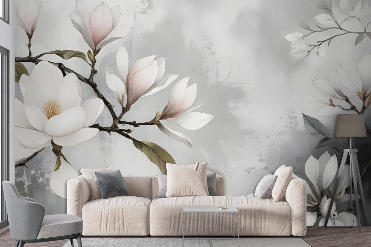 Vintage Retro Floral Bouqet Wallpaper Mural