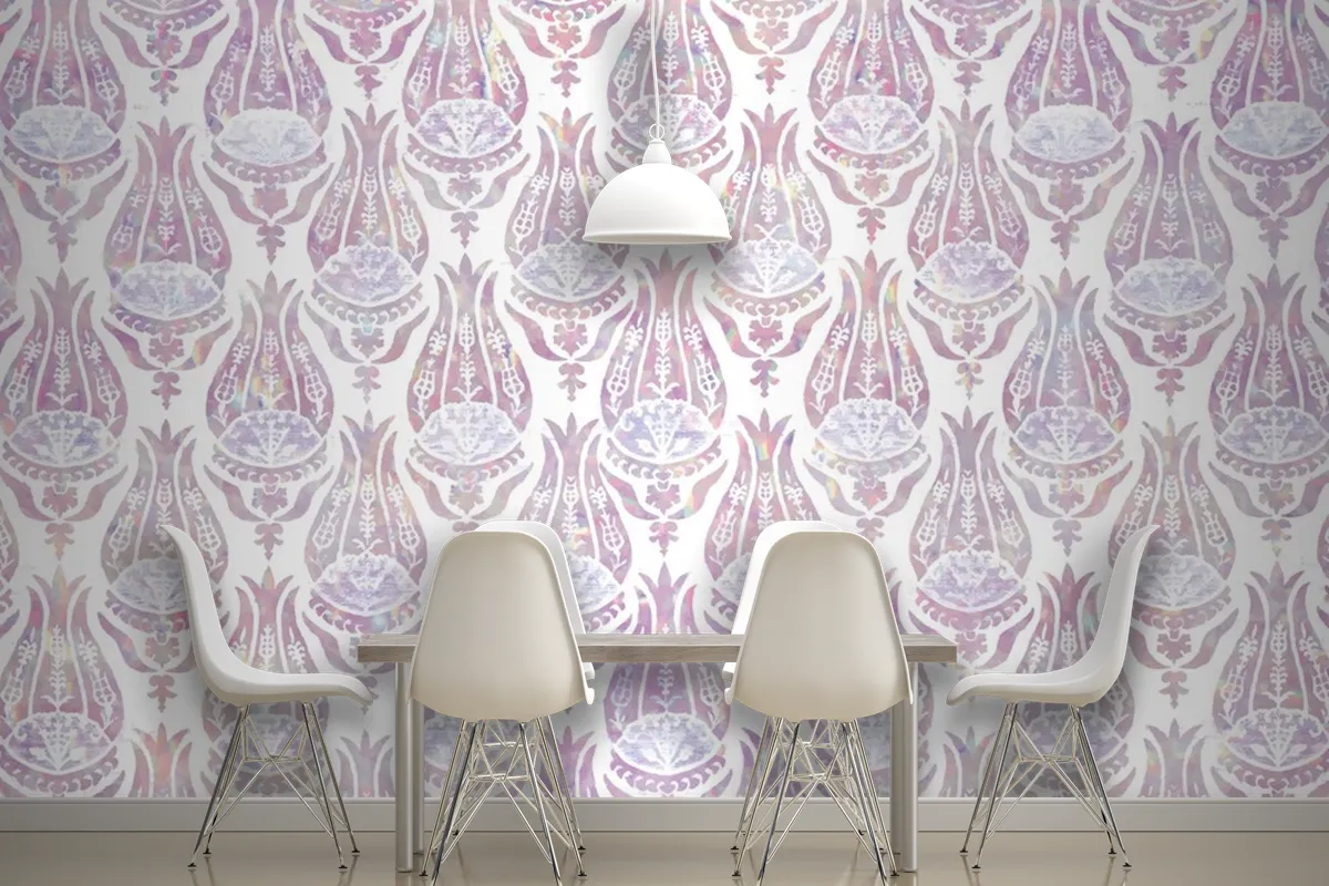 Vintage Tulip Holographic Pattern Wallpaper Mural