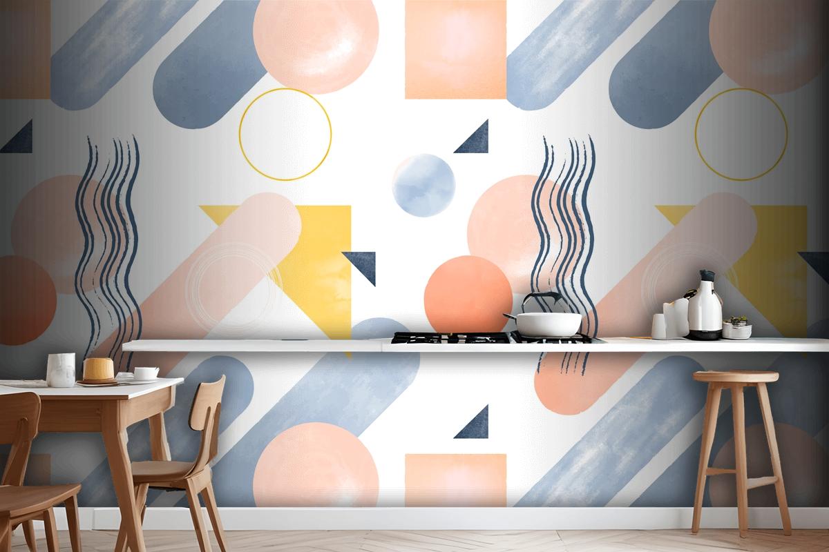 Watercolor Abstract Design Kitchen Wallpaper Mural